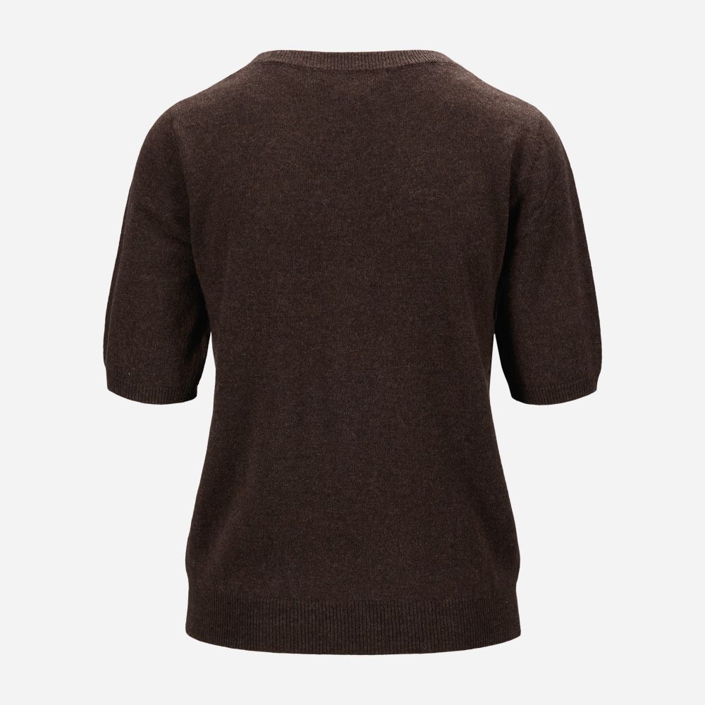 Marthe Tee Cashmere Blend - Dark Brown Melange