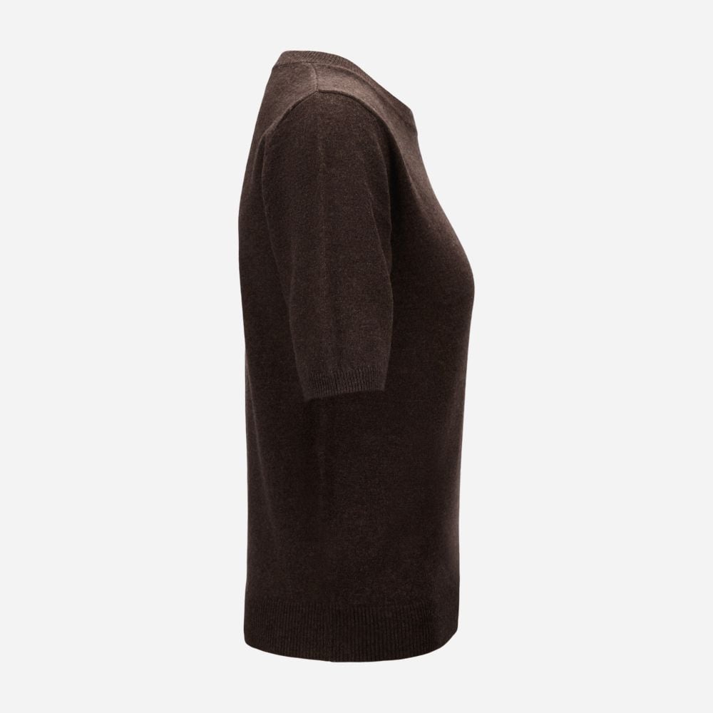 Marthe Tee Cashmere Blend - Dark Brown Melange