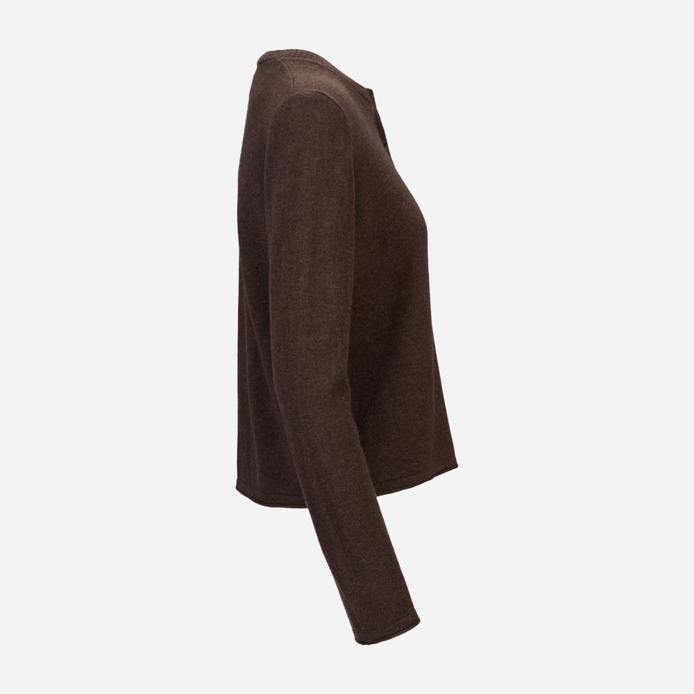 Clara Cardigan Dark Brown Melange