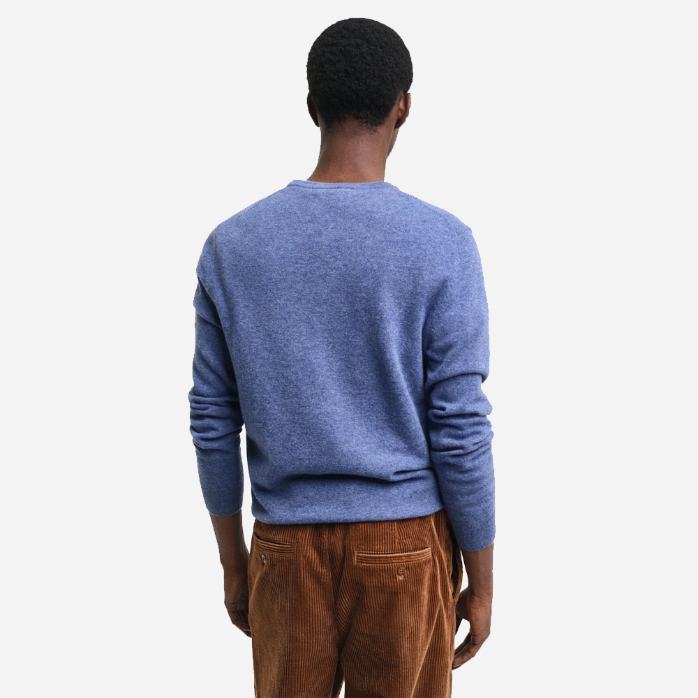 Extrafine Lambswool Crewneck - Stone Blue Melange