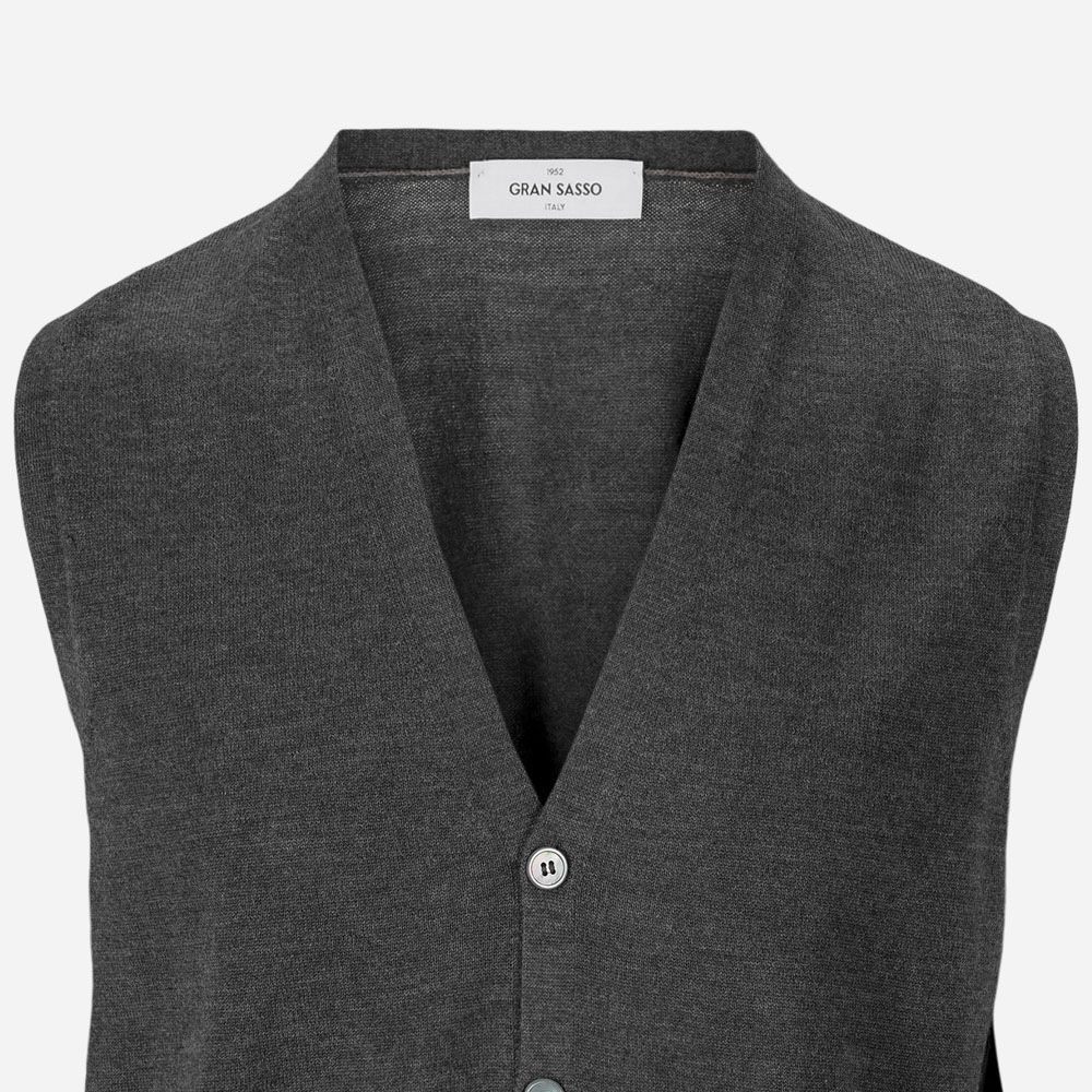 Sleeveless Cardigan Vest - Dark Grey