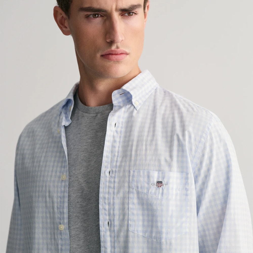 Regular Classic Poplin Gingham - Light Blue