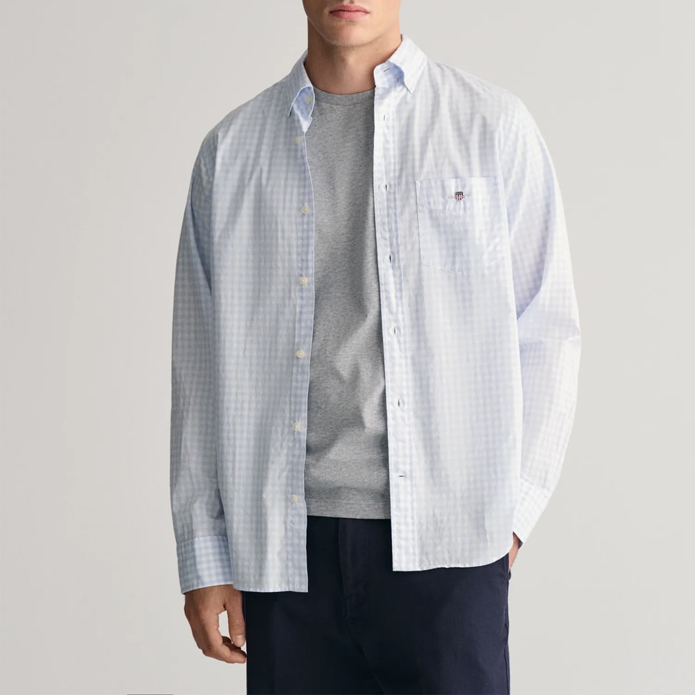 Regular Classic Poplin Gingham - Light Blue