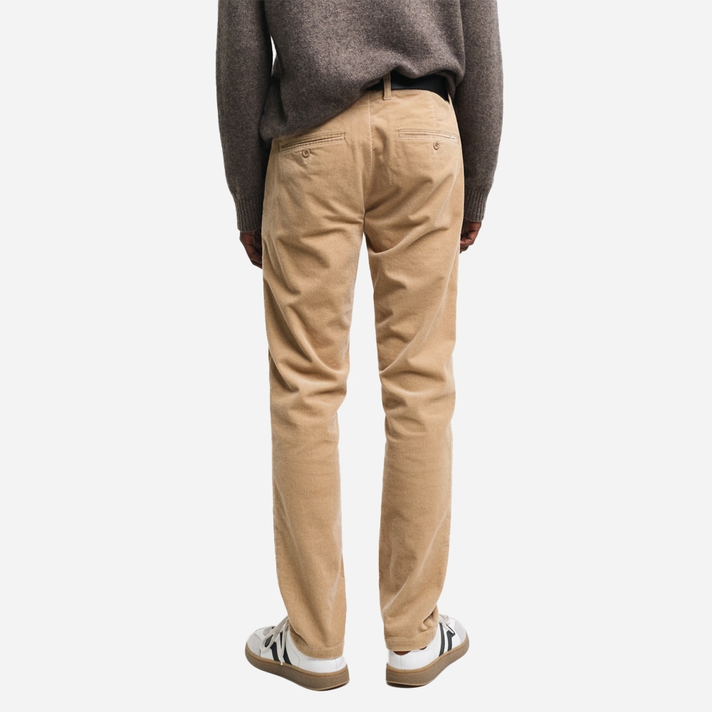 Slim Cord Chinos - Dark Khaki