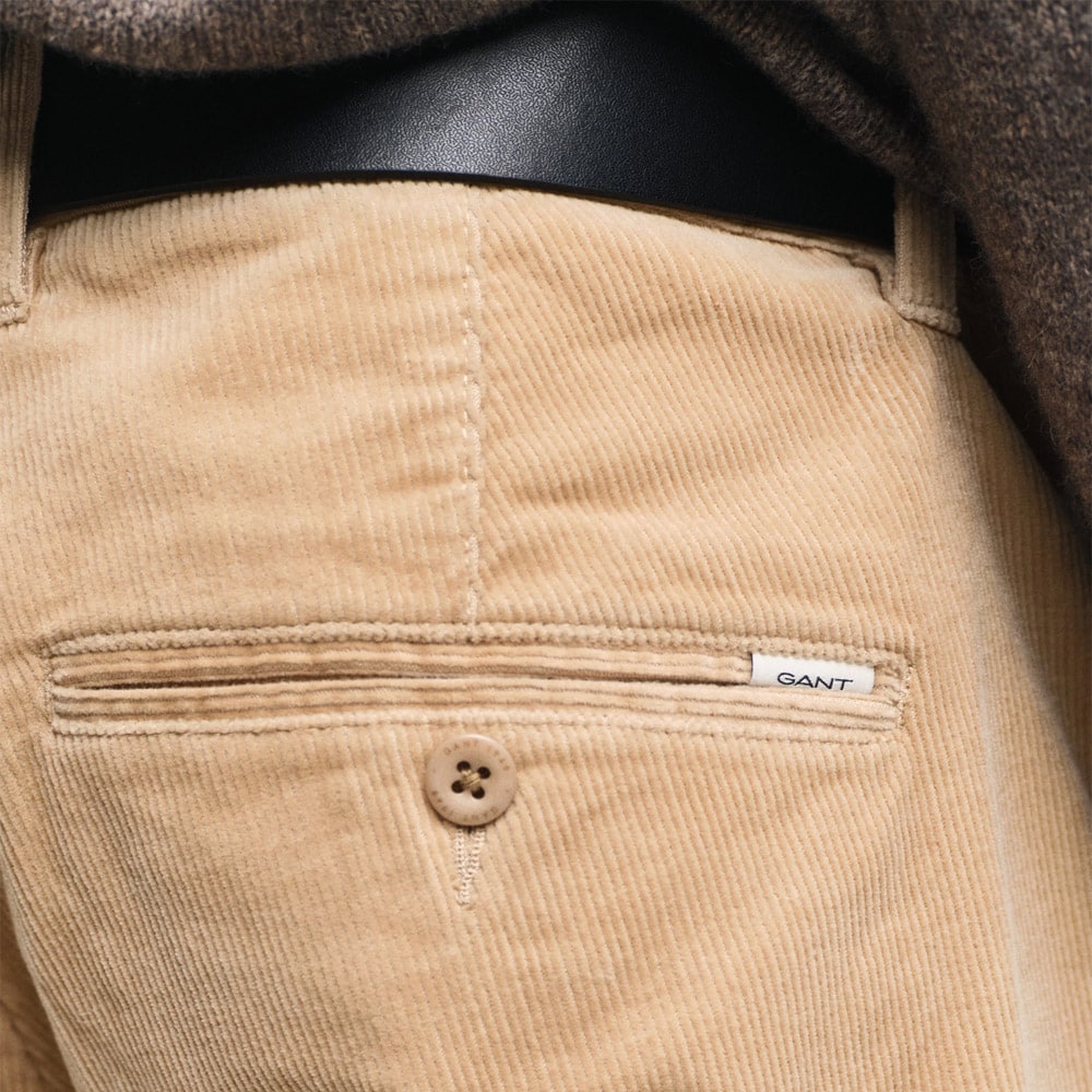 Slim Cord Chinos - Dark Khaki