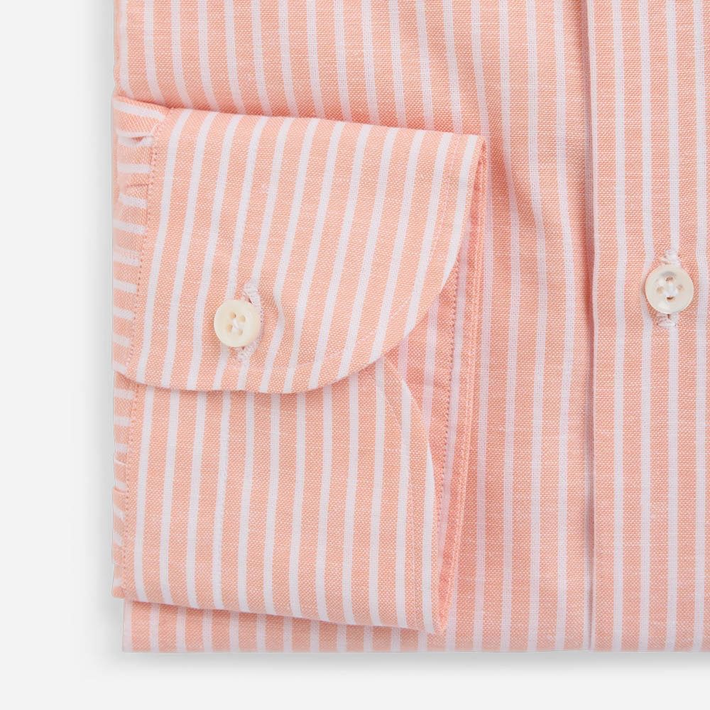 Cotton-Linen Shirt - Orange Stripes