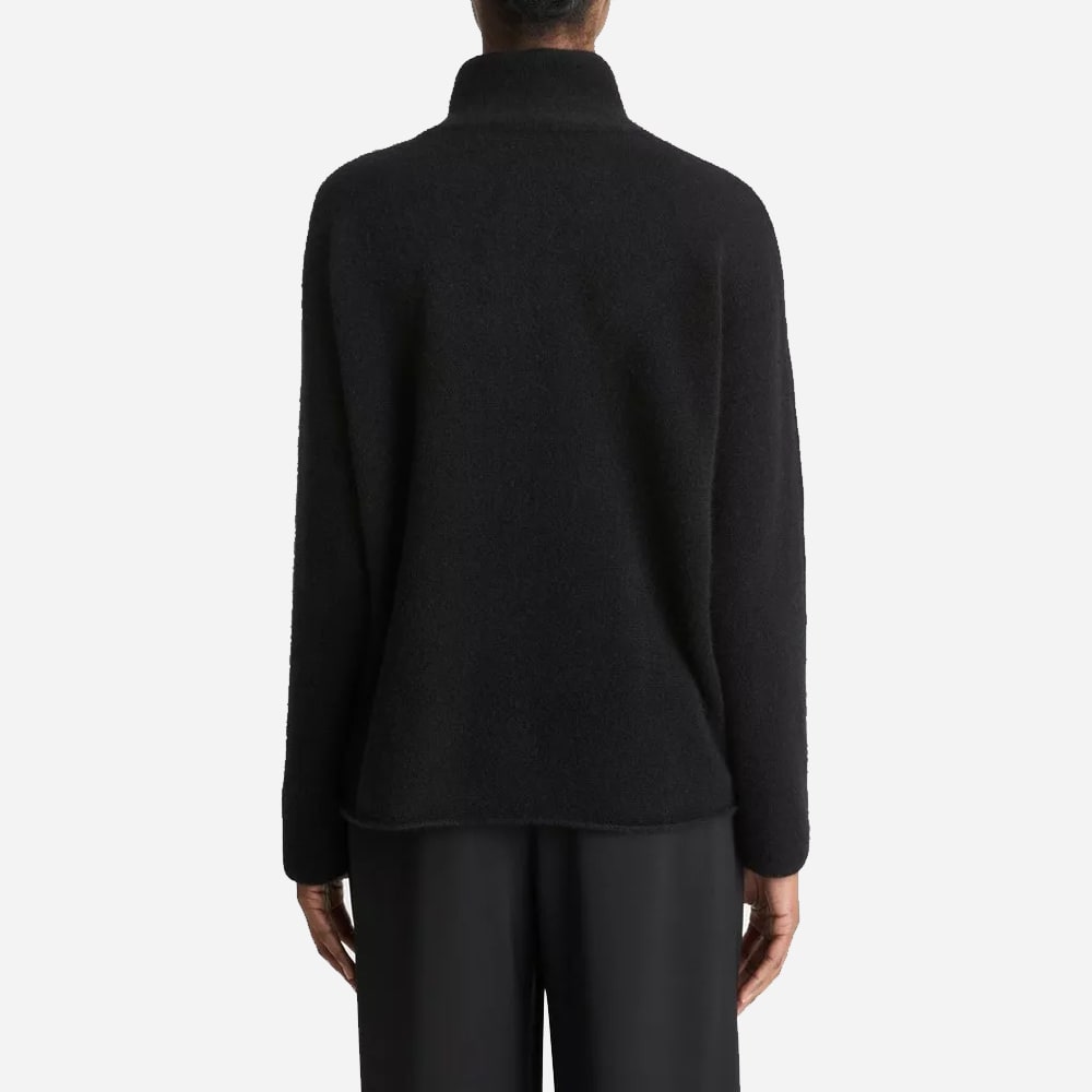 Cashmere Boxy Turtleneck Sweater - Black