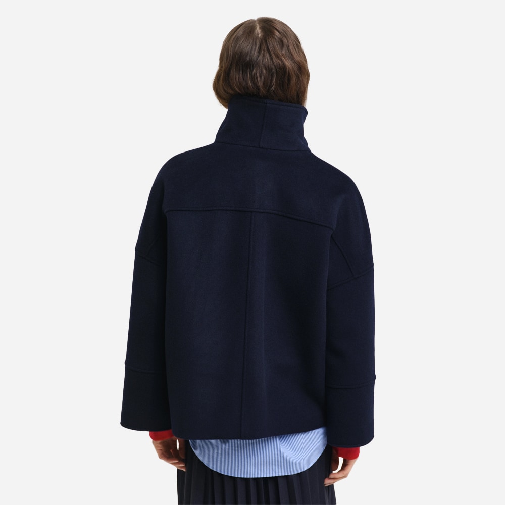 Cropped Wool Jacket - Navy