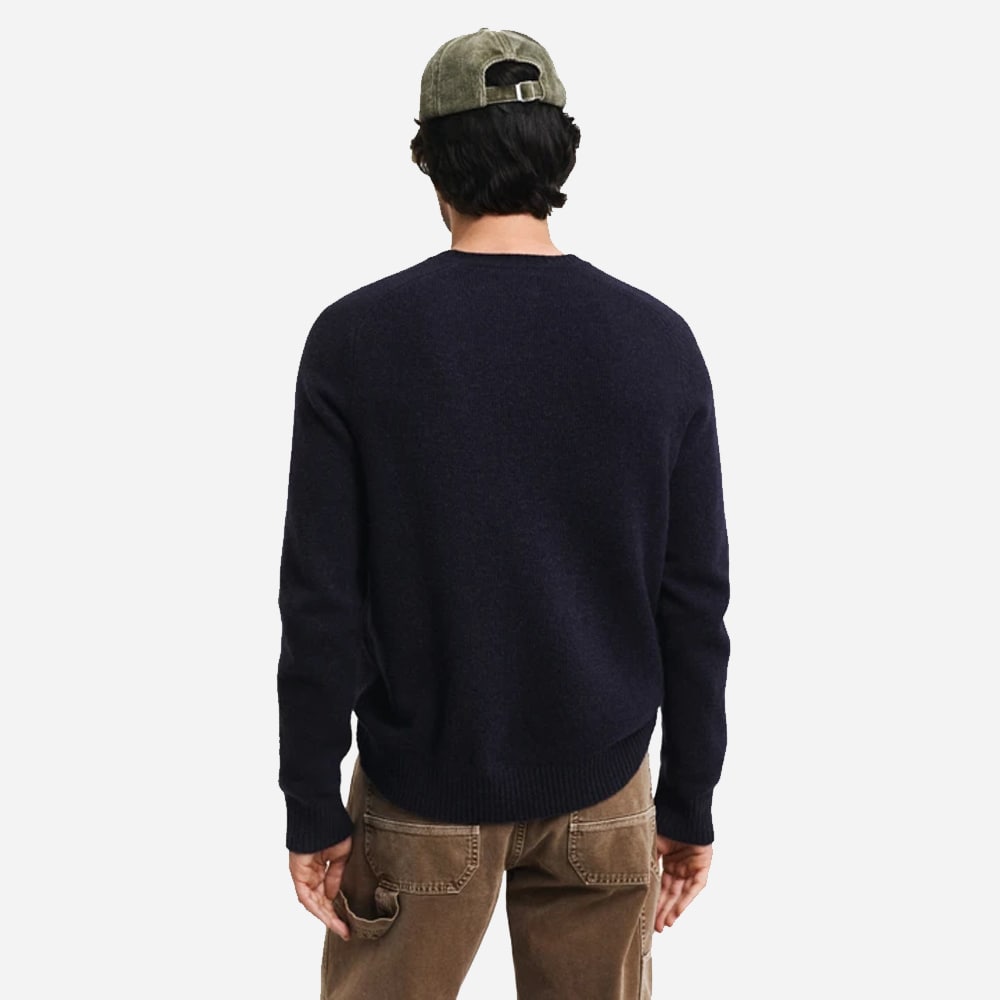 Wool Blend Crewneck - Dark Navy Melange