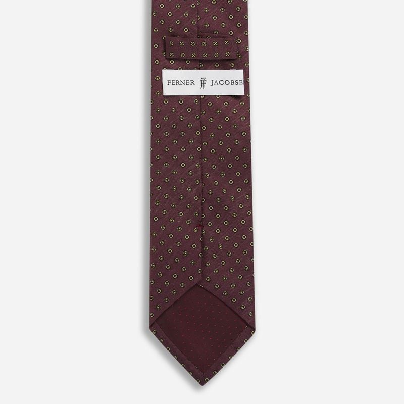 Tie Silk - Wine Red-Yellow