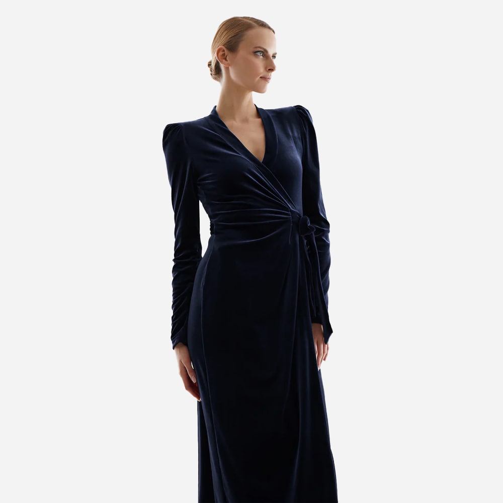 Sibley Velvet Dress - Navy Blue