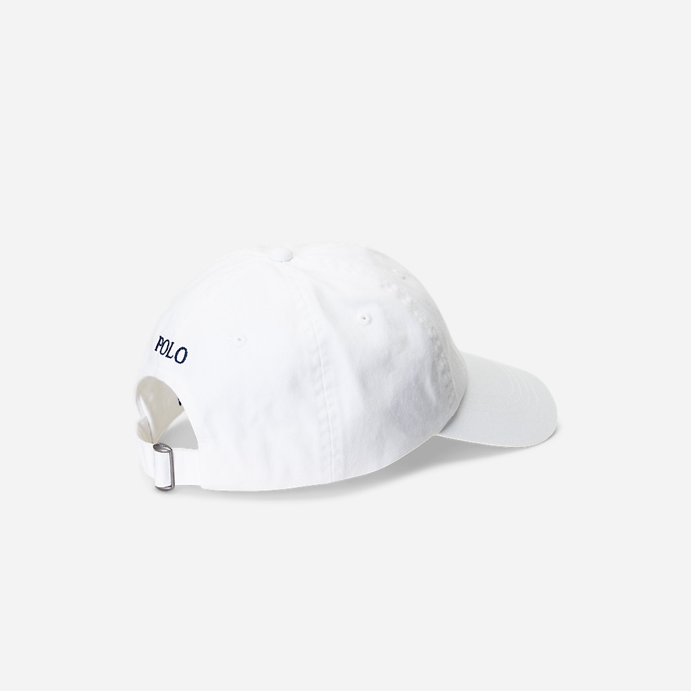 Cotton Chino Ball Cap - White/ Newport Navy