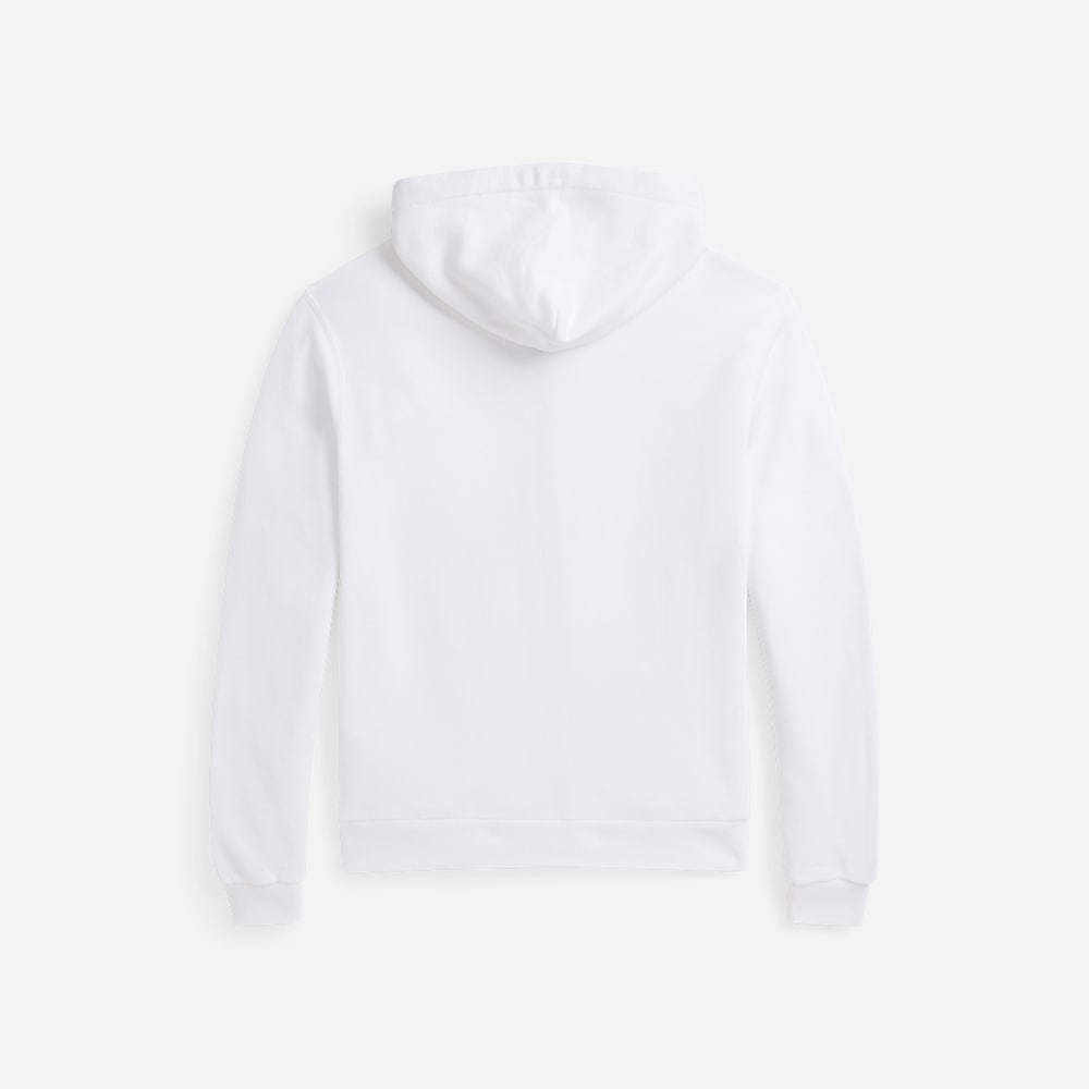 Cotton Fleece Full-Zip Hoodie - White