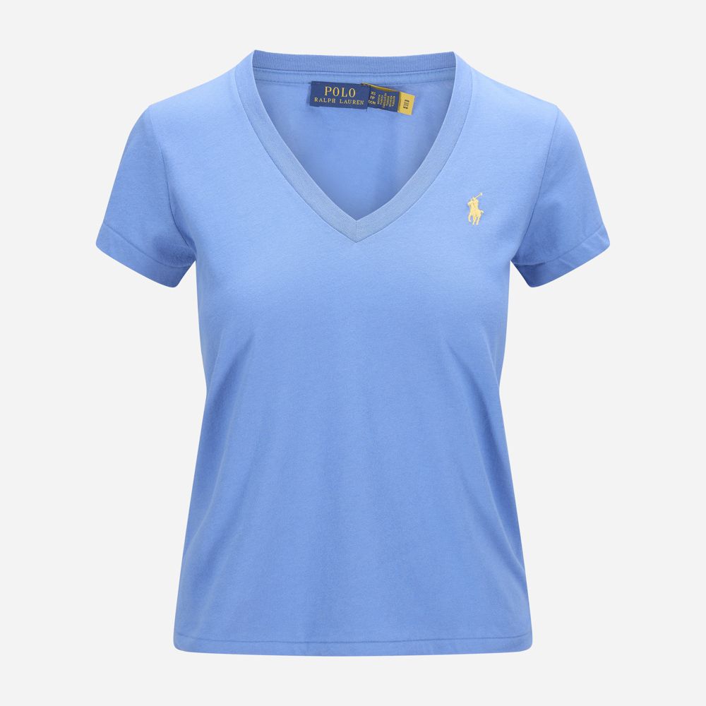 Cotton Jersey V-Neck Tee - Pond Blue