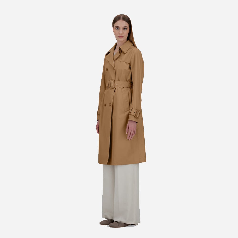 Trench Coat In Delon & Monogram - Camel