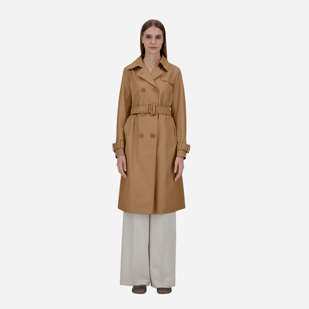 Trench Coat In Delon & Monogram - Camel