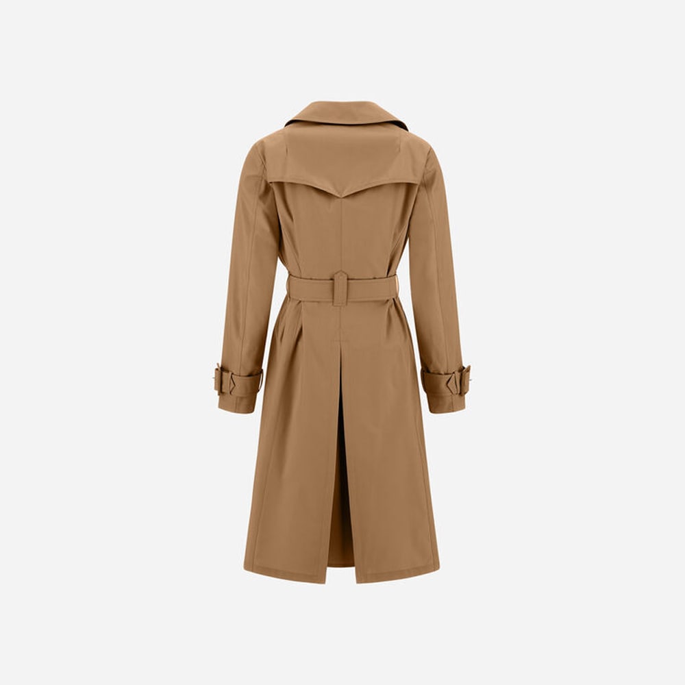 Trench Coat In Delon & Monogram - Camel