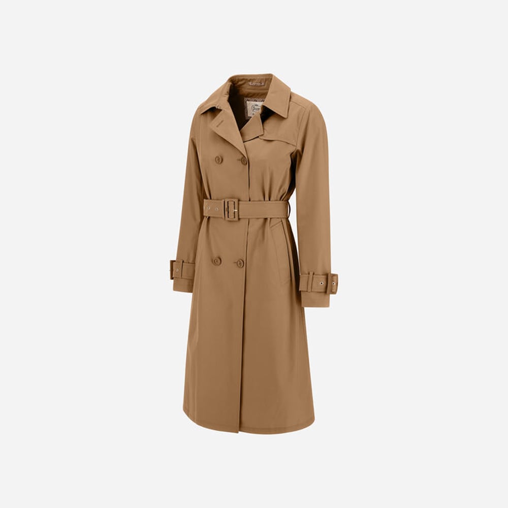 Trench Coat In Delon & Monogram - Camel