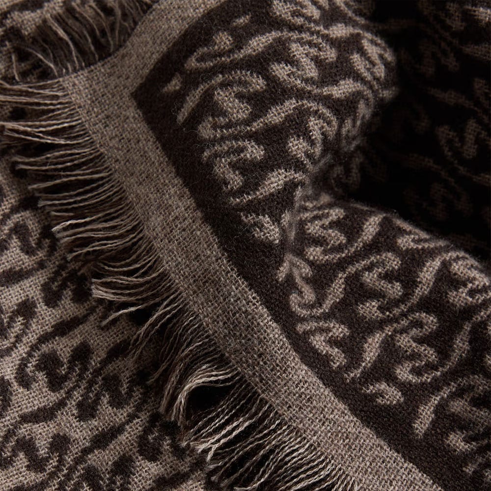 Fine Wool Scarf Monogram - Brown Mix