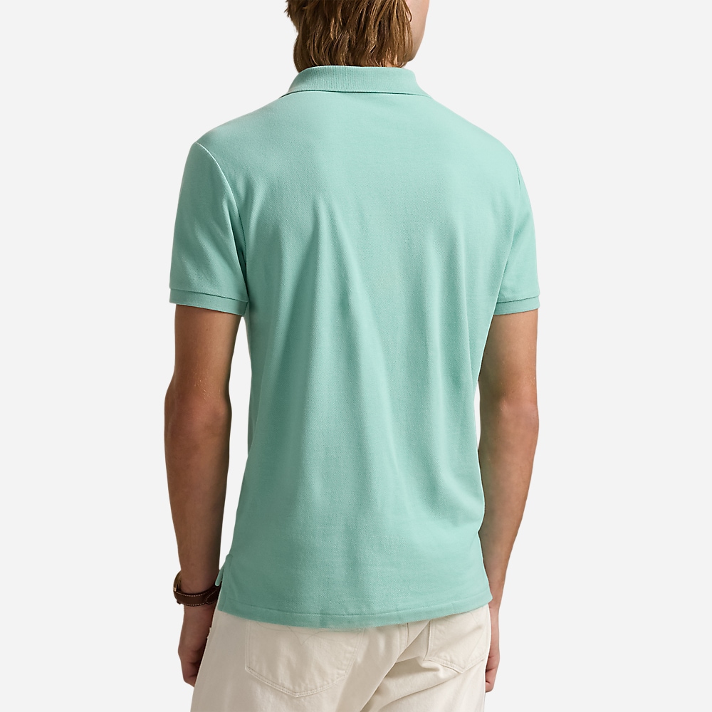 Custom Slim Fit Mesh Polo Shirt - Celadon