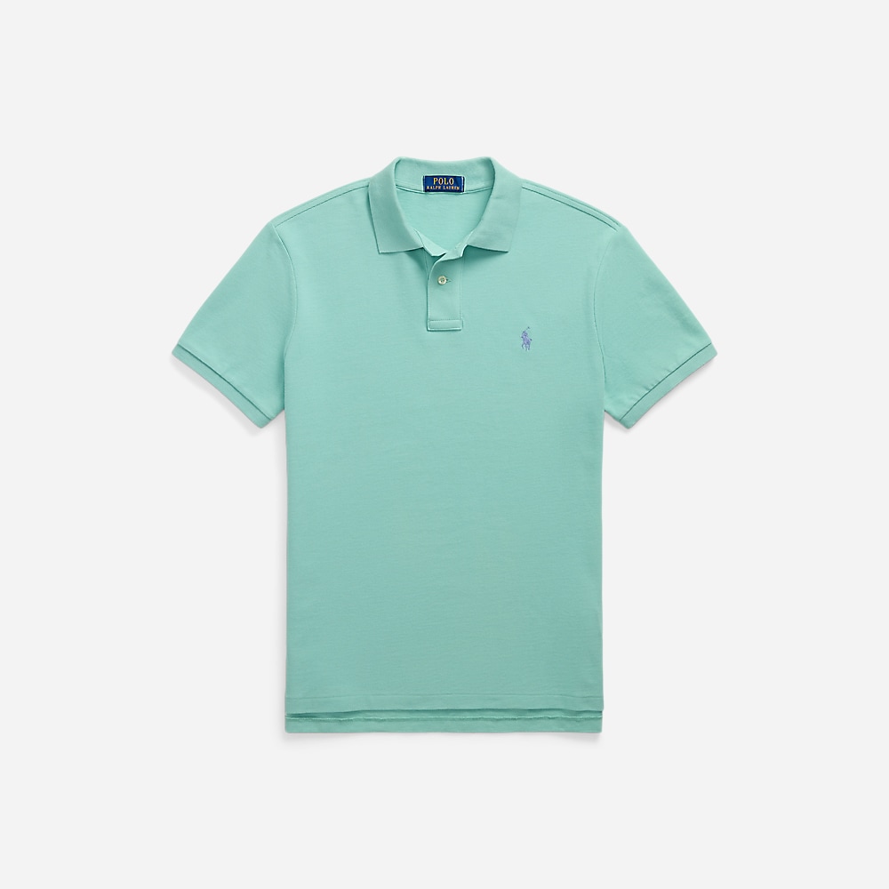 Custom Slim Fit Mesh Polo Shirt - Celadon