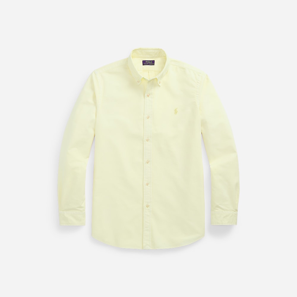 Custom Fit Mineral-Dyed Oxford Shirt - Lime