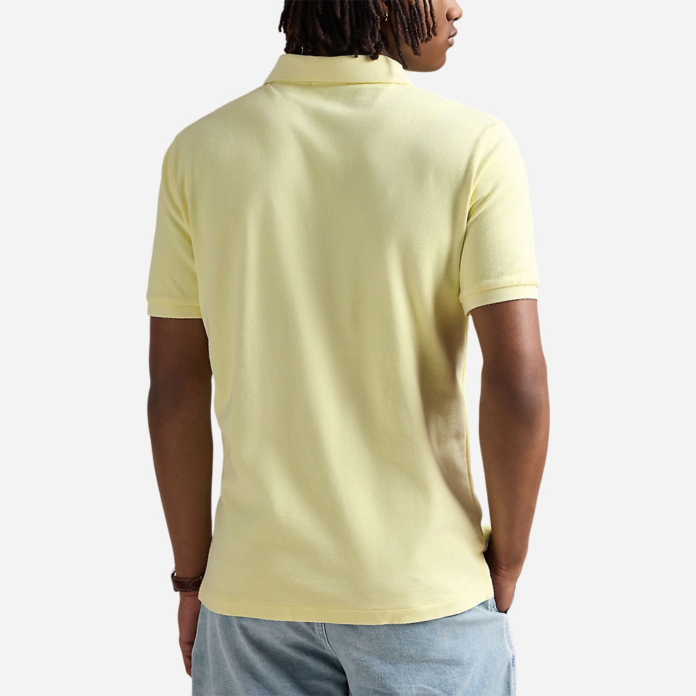 Custom Slim Mineral-Dyed Mesh Polo Shirt - Lime