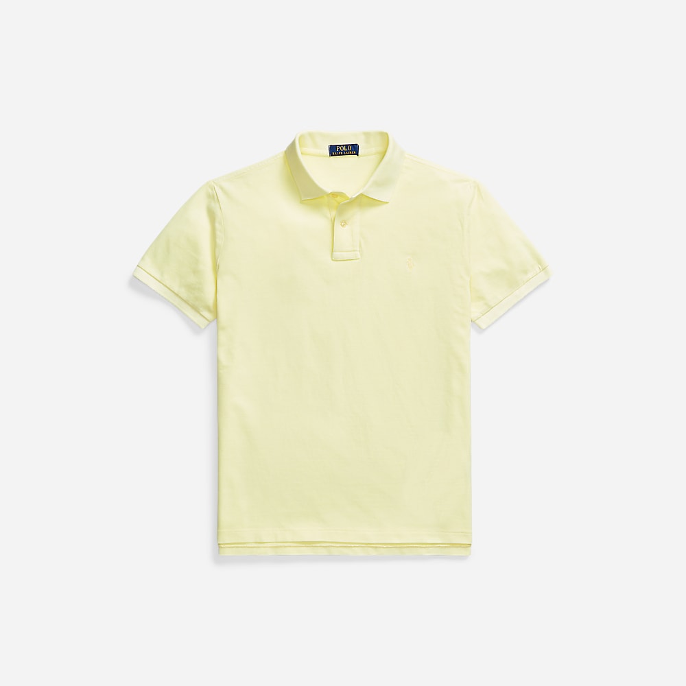 Custom Slim Mineral-Dyed Mesh Polo Shirt - Lime