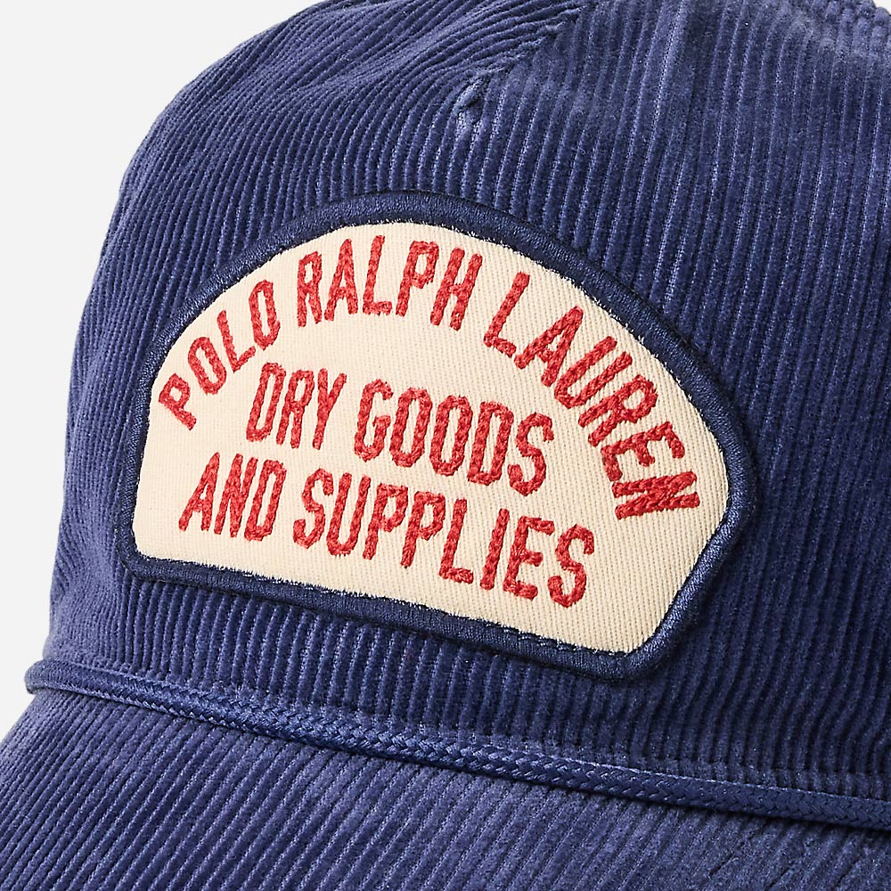 Logo-Patch Corduroy Trucker Cap - Light Navy X