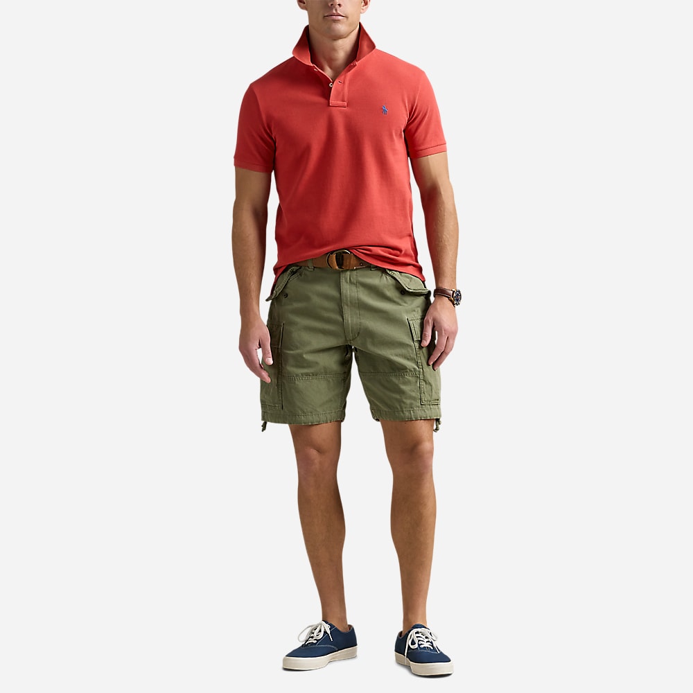 Custom Slim Fit Mesh Polo Shirt - Spring Red