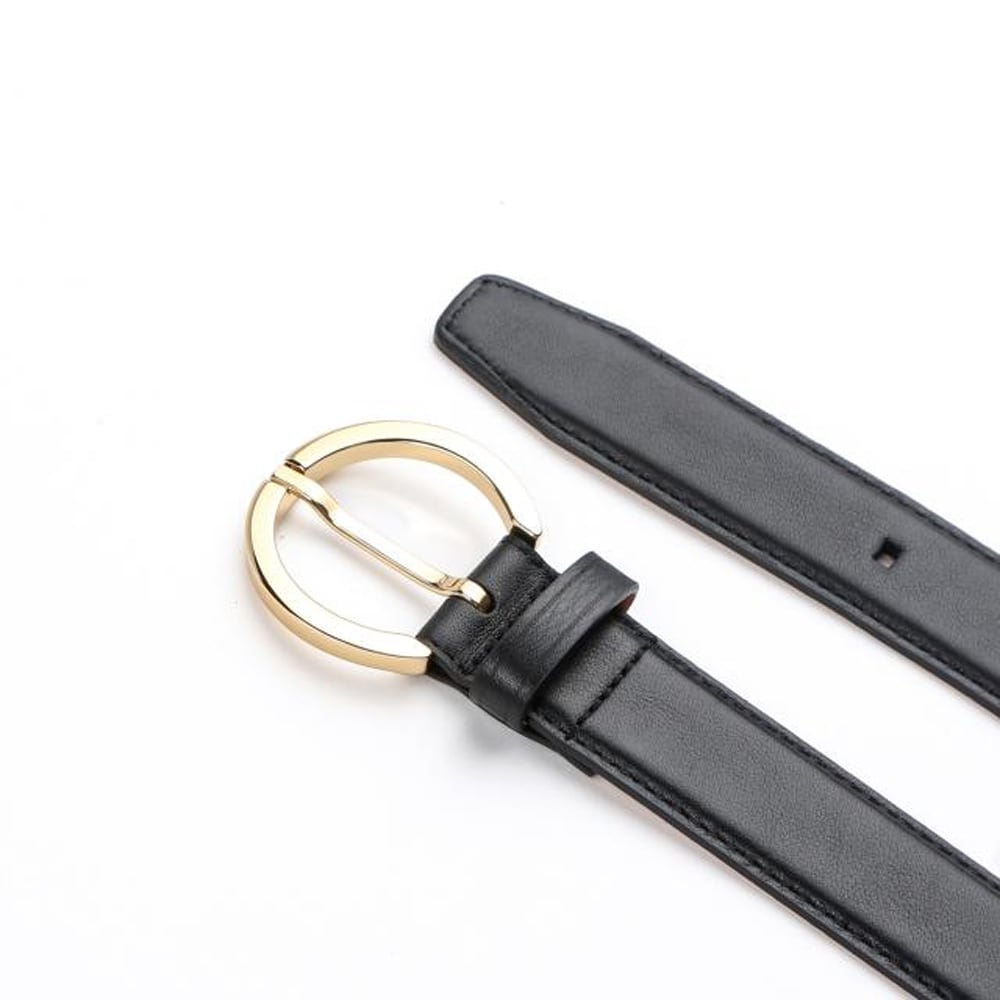 Smooth Leather Belt - Black