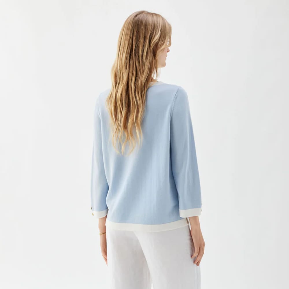 Helen Top - Ice Blue/Ecru