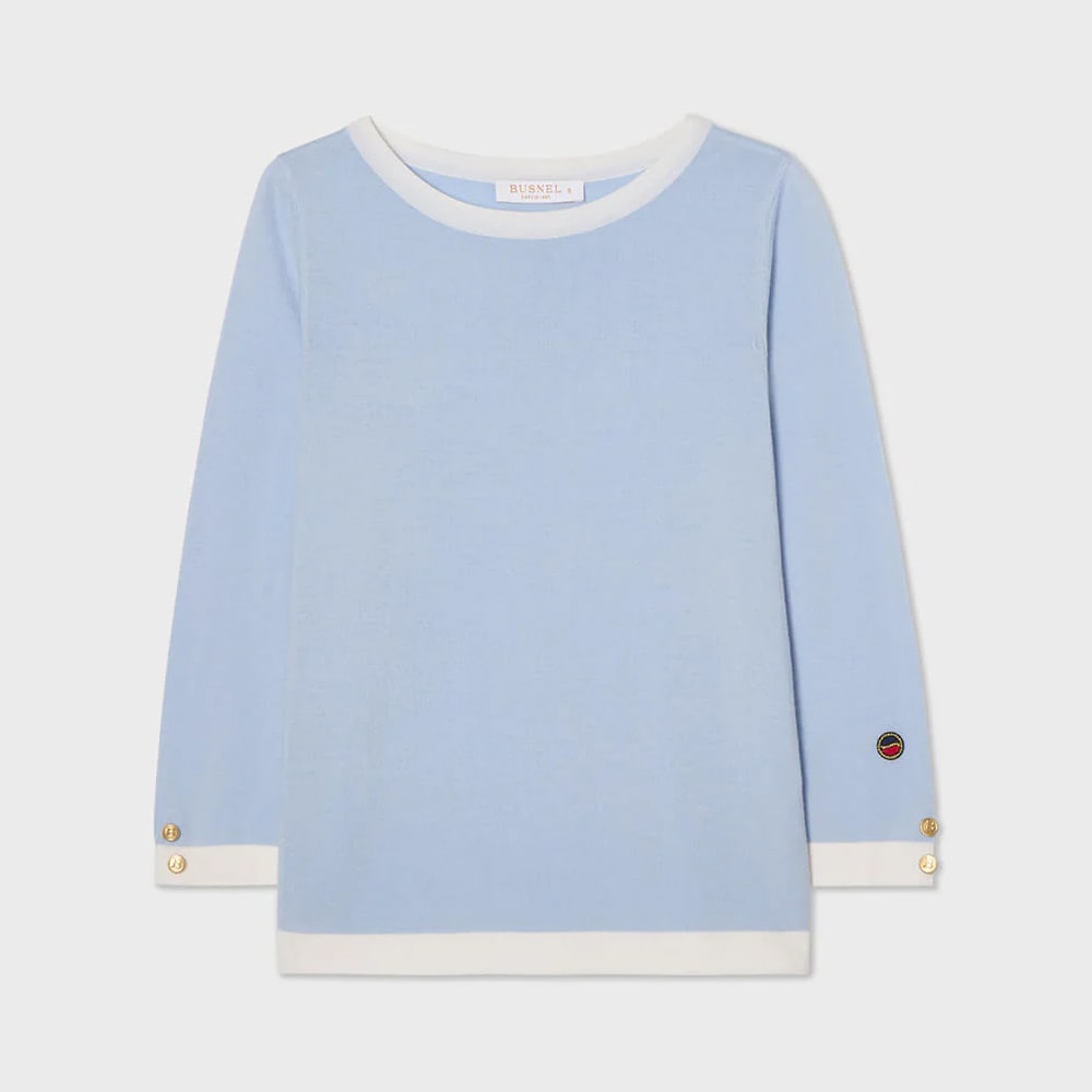 Helen Top - Ice Blue/Ecru