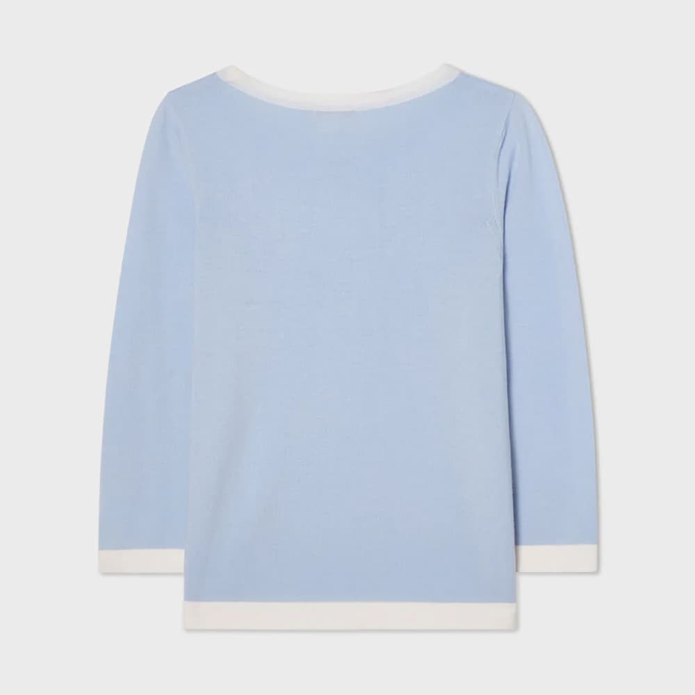 Helen Top - Ice Blue/Ecru