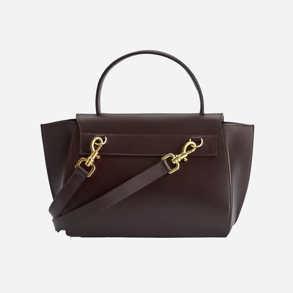 Arezzo Walnut Leather Handbag - Walnut