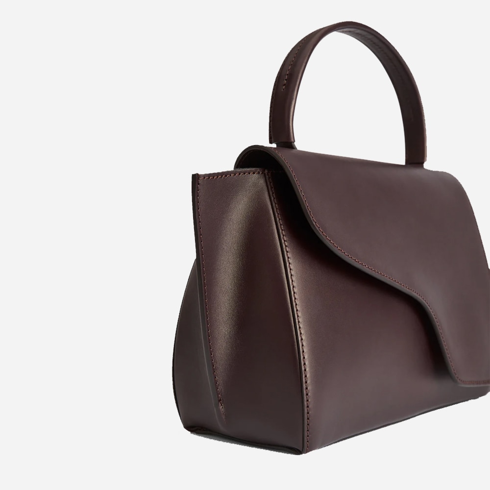 Arezzo Walnut Leather Handbag - Walnut