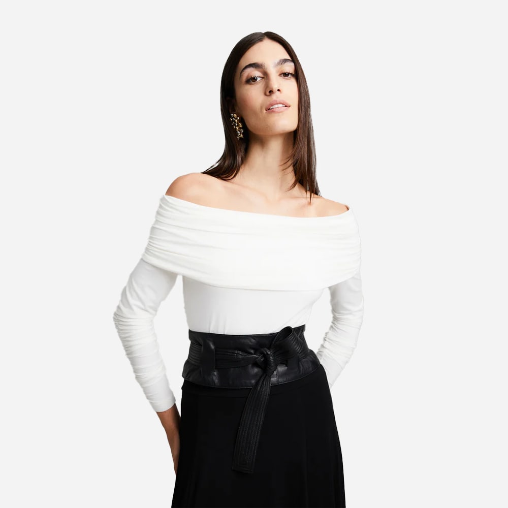 Gianella Off-Shoulder Top - Chalk White