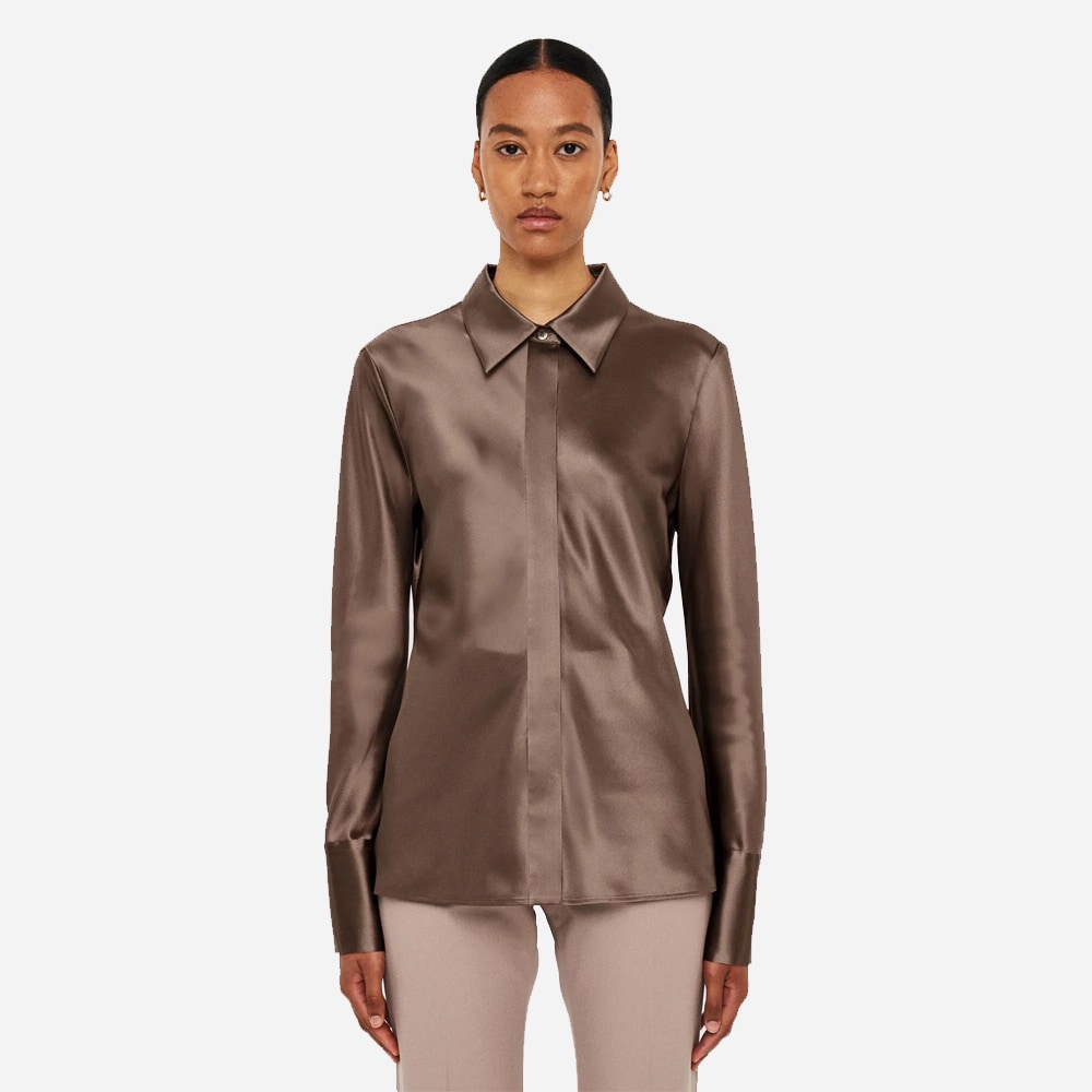 Brunel Silk Satin Blouse - Escargot