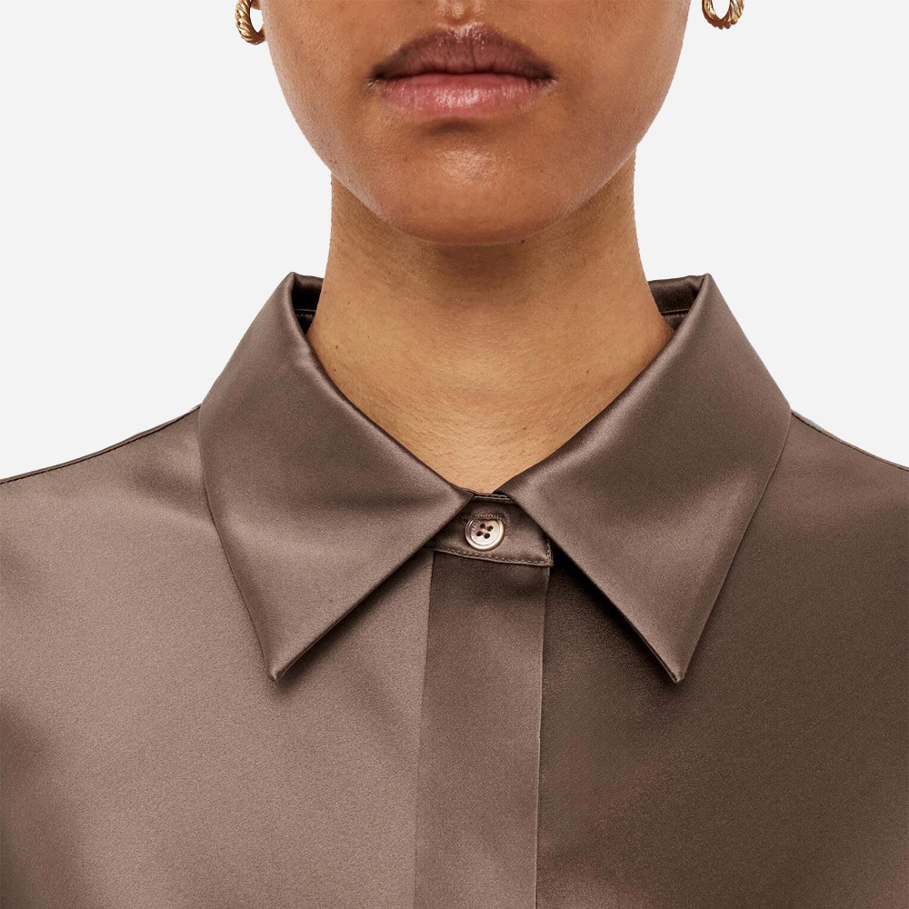 Brunel Silk Satin Blouse - Escargot