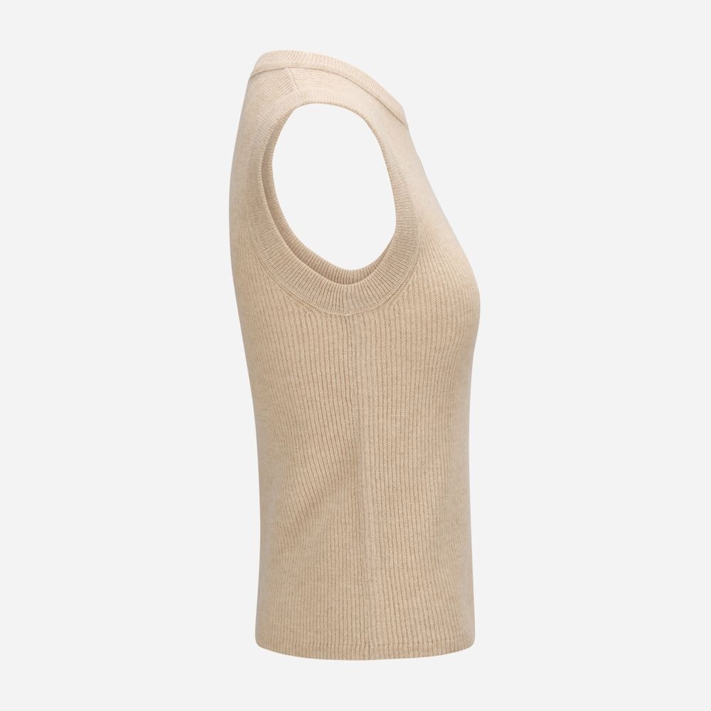 Naomi Vest Cashmere Blend - Beige Mel