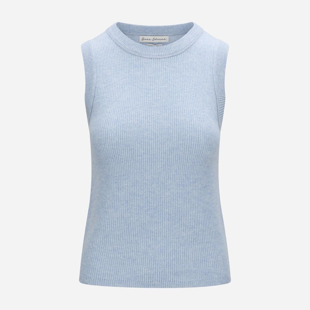 Naomi Vest Cashmere Blend - Light Blue Mel