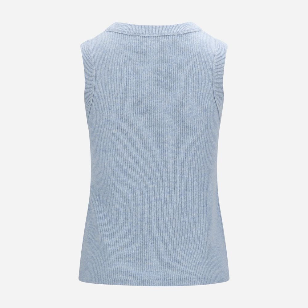 Naomi Vest Cashmere Blend - Light Blue Mel