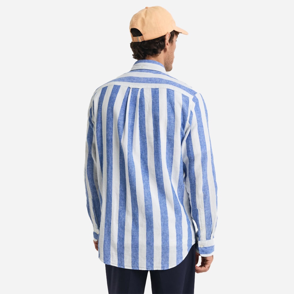 Regular Cotton Linen Bold Stripe - Rich Blue