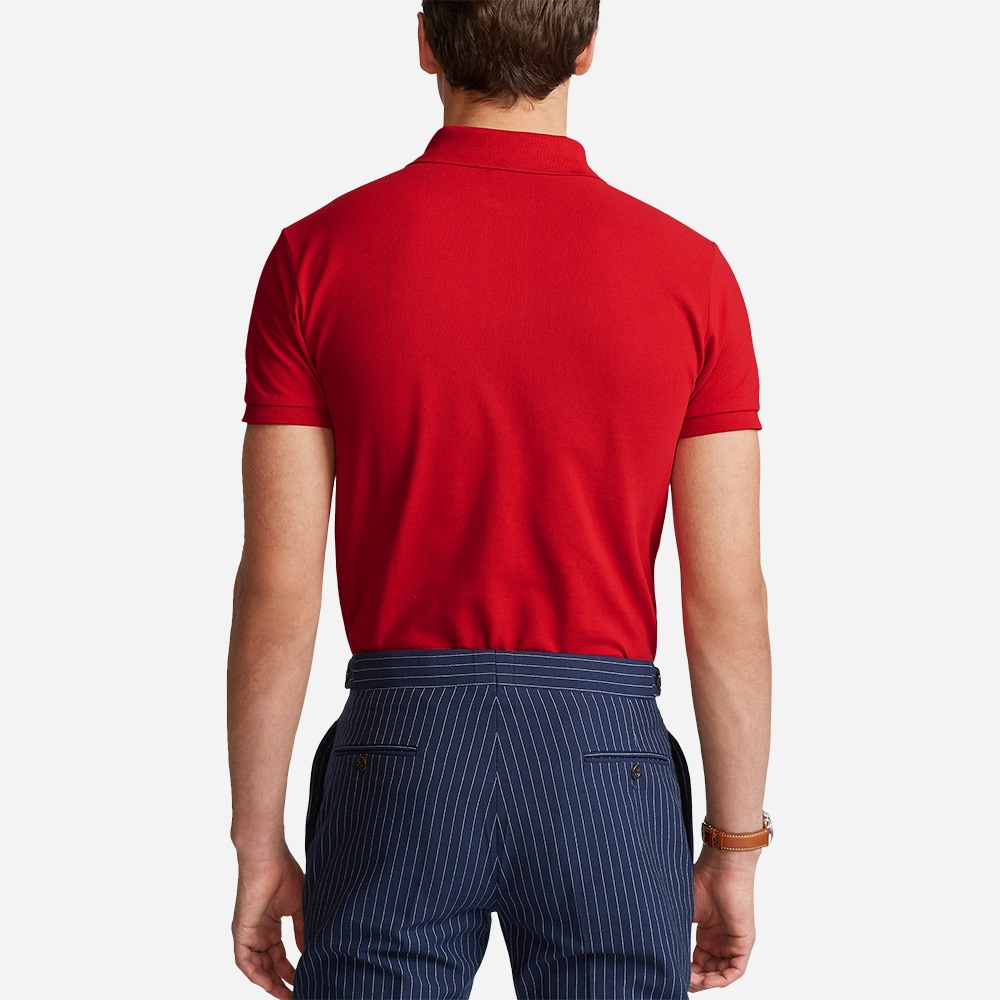 Slim Fit Mesh Polo Shirt - Red