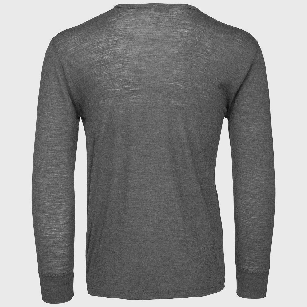 Long Sleeve Wool-Silk T-Shirt - Dark Grey
