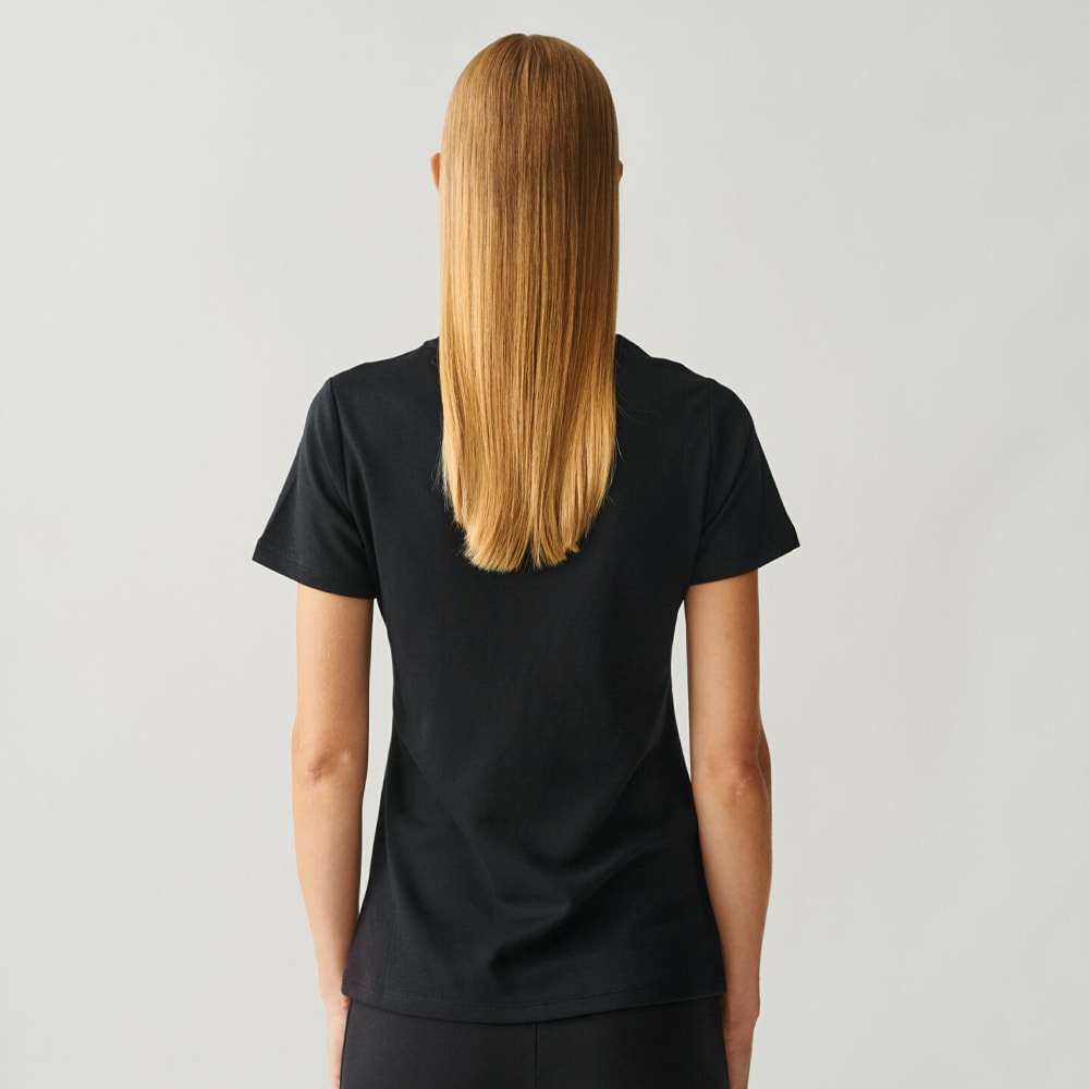 Roundneck Cotton Jersey Tee - Black