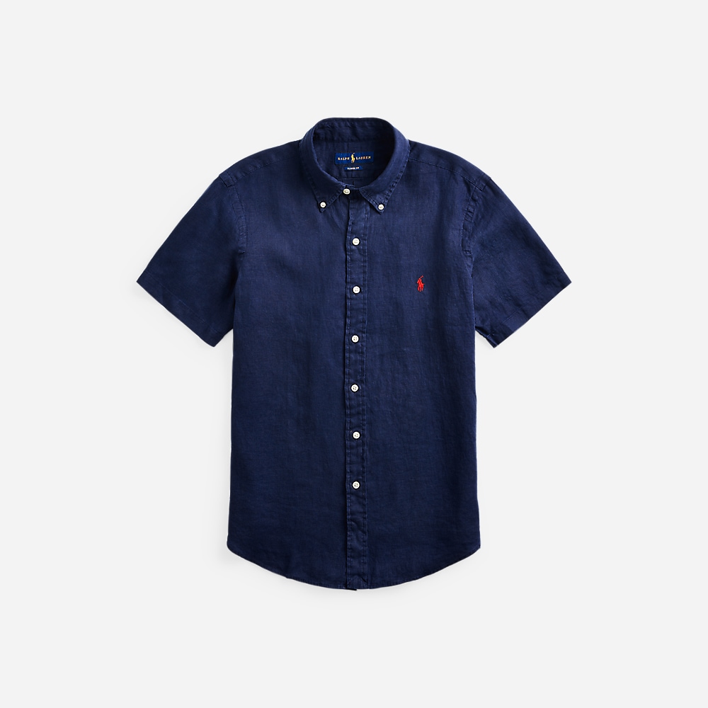 Custom Fit Linen Shirt - Newport Navy