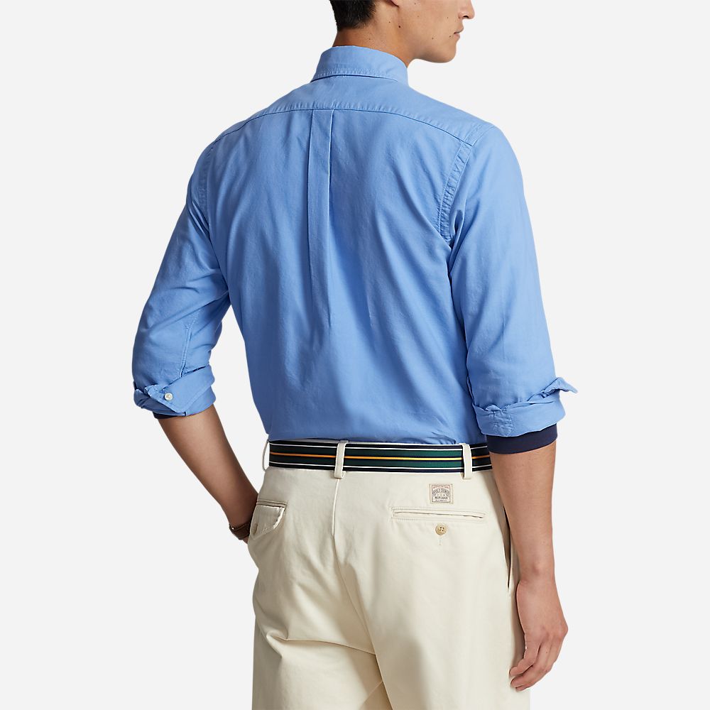 Custom Fit Garment Dyed Oxford Shirt - Harbor Island Blue