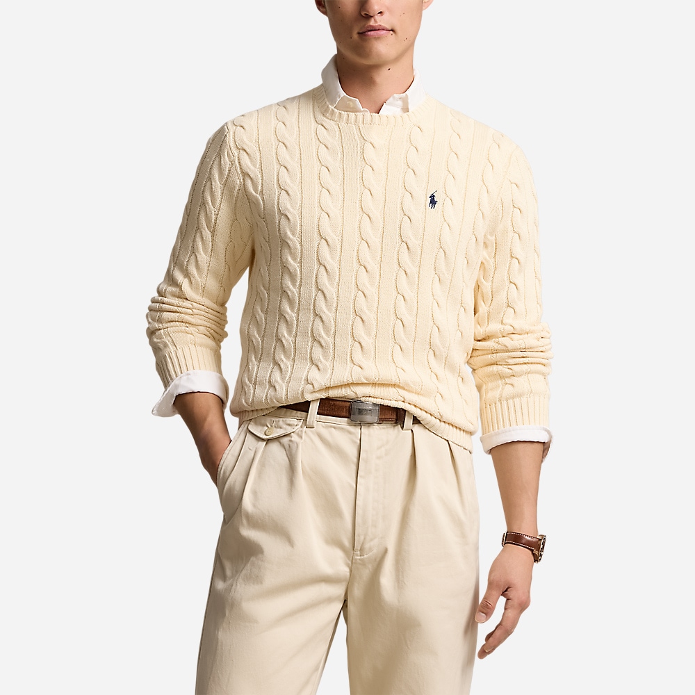 Cable-Knit Cotton Sweater - Andover Cream