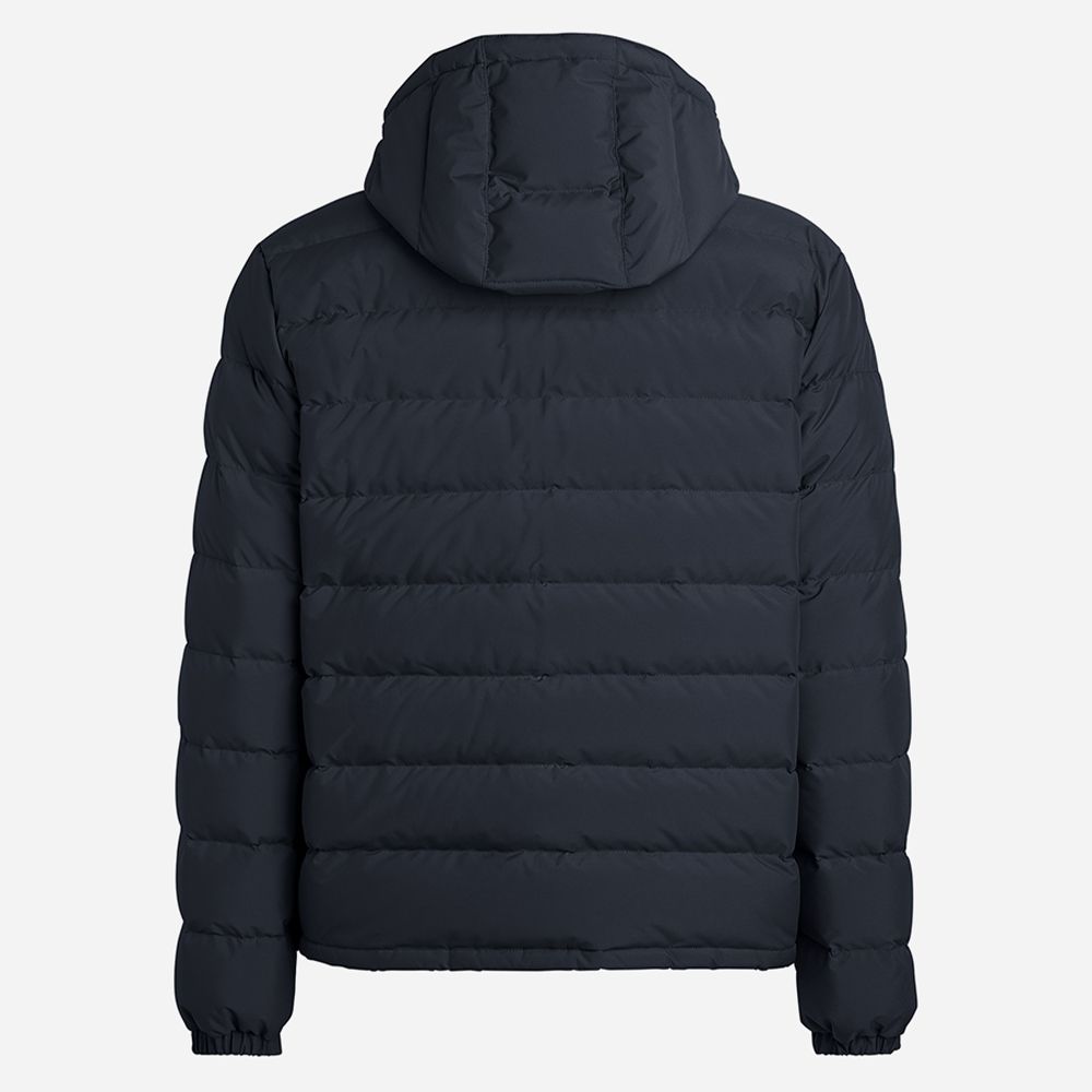 Hooded Down Jacket - Navy Sld